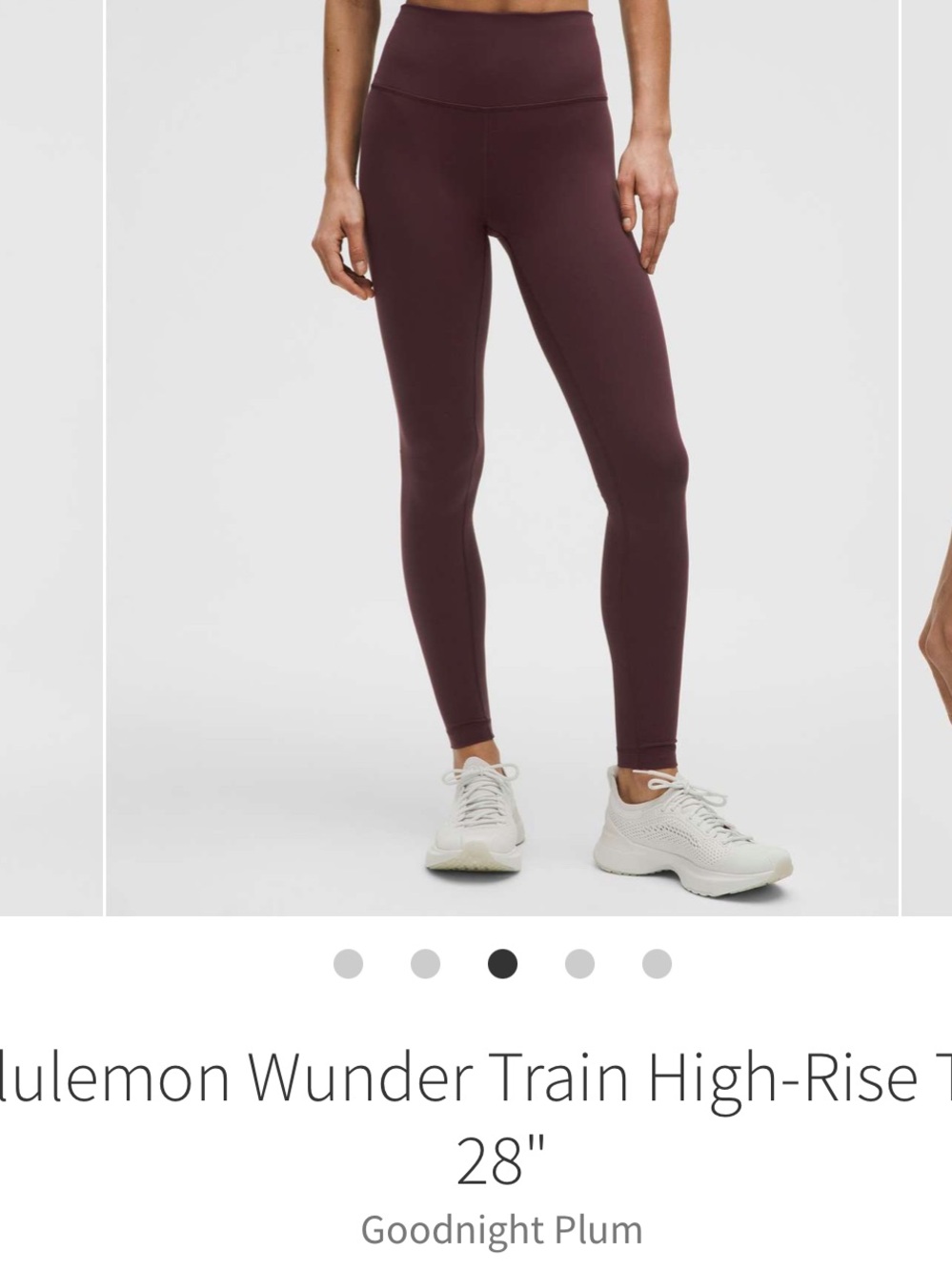 Lululemon Wunder Train High Rise Tights 28” Goodnight Plum Sz 6